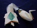 ひのきシート折り紙　亀と鶴